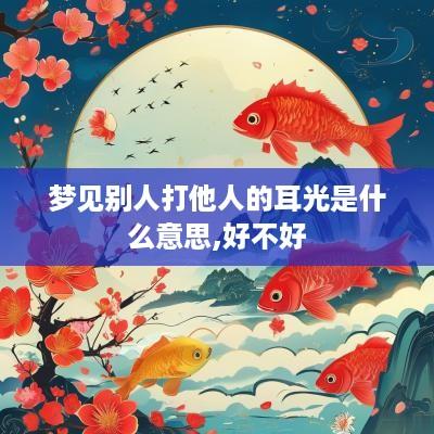梦见别人打他人的耳光是什么意思,好不好