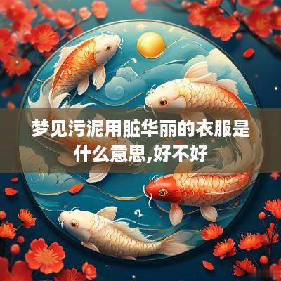 梦见污泥用脏华丽的衣服是什么意思,好不好