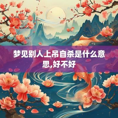 梦见别人上吊自杀是什么意思,好不好