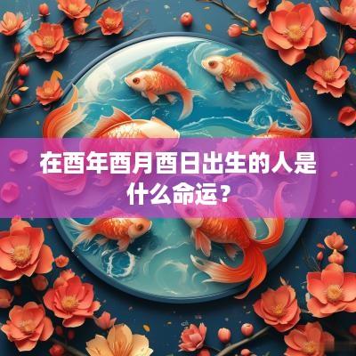 在酉年酉月酉日出生的人是什么命运？