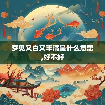 梦见又白又丰满是什么意思,好不好