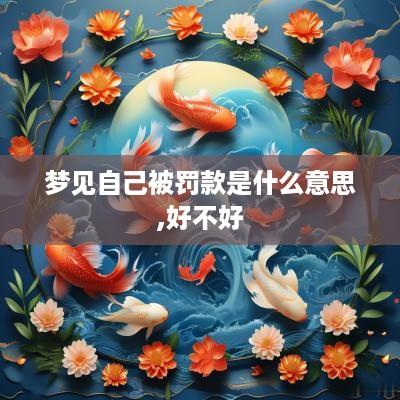 梦见自己被罚款是什么意思,好不好