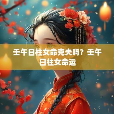 壬午日柱女命克夫吗？壬午日柱女命运