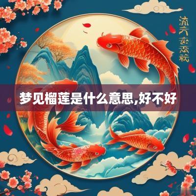 梦见榴莲是什么意思,好不好