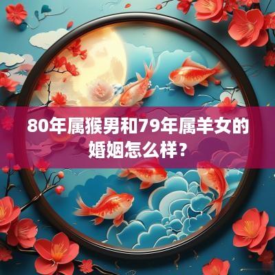 80年属猴男和79年属羊女的婚姻怎么样？
