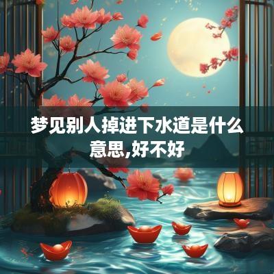 梦见别人掉进下水道是什么意思,好不好
