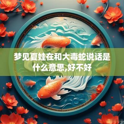梦见夏娃在和大毒蛇说话是什么意思,好不好