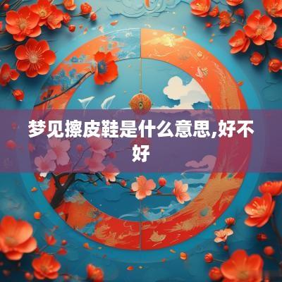 梦见擦皮鞋是什么意思,好不好