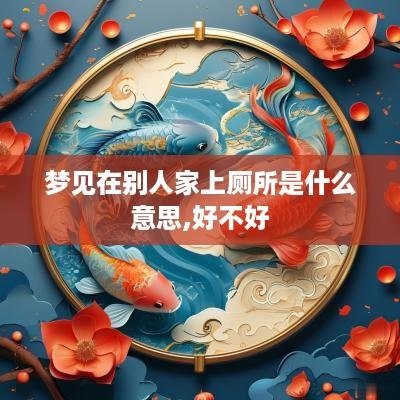 梦见在别人家上厕所是什么意思,好不好