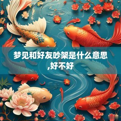 梦见和好友吵架是什么意思,好不好