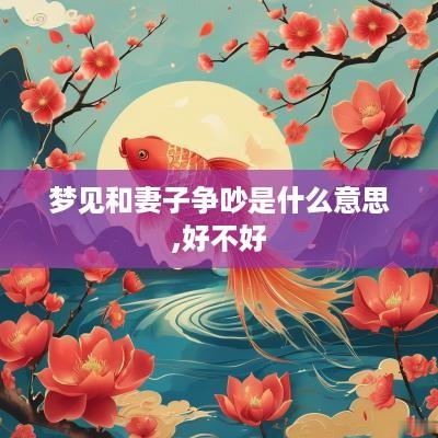 梦见和妻子争吵是什么意思,好不好