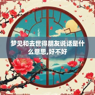 梦见和去世得朋友说话是什么意思,好不好