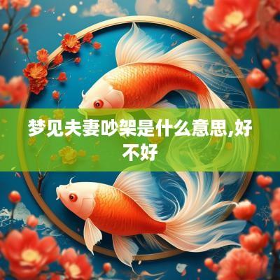 梦见夫妻吵架是什么意思,好不好