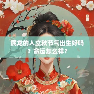 属龙的人立秋节气出生好吗？命运怎么样？