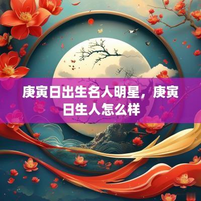 庚寅日出生名人明星，庚寅日生人怎么样