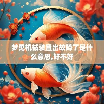 梦见机械装置出故障了是什么意思,好不好