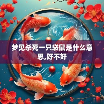 梦见杀死一只袋鼠是什么意思,好不好