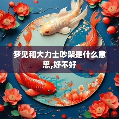 梦见和大力士吵架是什么意思,好不好