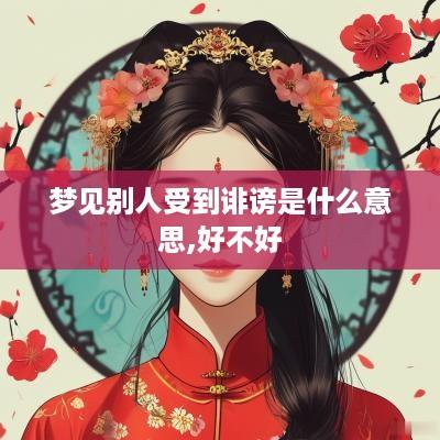 梦见别人受到诽谤是什么意思,好不好