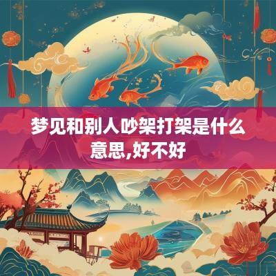 梦见和别人吵架打架是什么意思,好不好