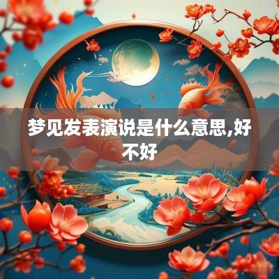梦见发表演说是什么意思,好不好