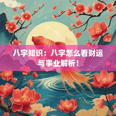 八字知识：八字怎么看财运与事业解析！