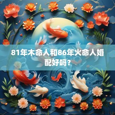 81年木命人和86年火命人婚配好吗？