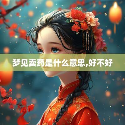 梦见卖药是什么意思,好不好