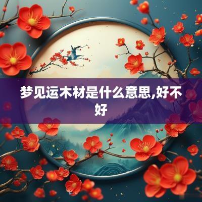 梦见运木材是什么意思,好不好