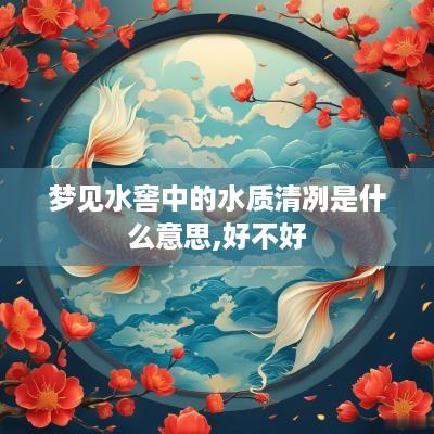 梦见水窖中的水质清冽是什么意思,好不好