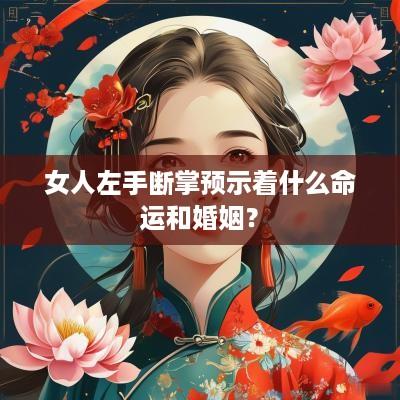 女人左手断掌预示着什么命运和婚姻？