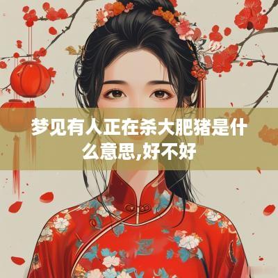 梦见有人正在杀大肥猪是什么意思,好不好