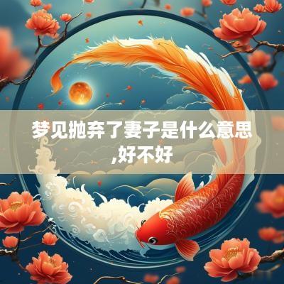 梦见抛弃了妻子是什么意思,好不好