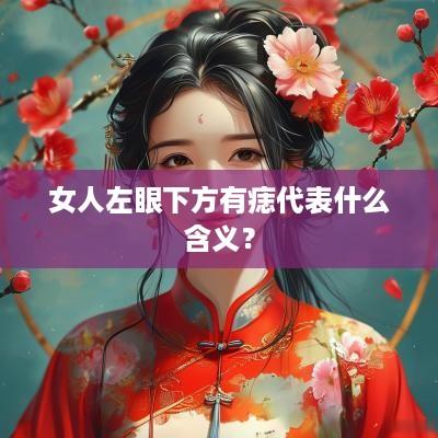 女人左眼下方有痣代表什么含义？