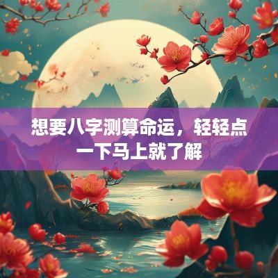 想要八字测算命运，轻轻点一下马上就了解