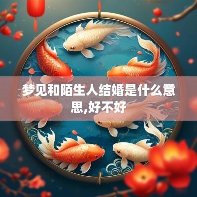 梦见和陌生人结婚是什么意思,好不好