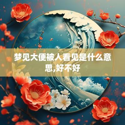 梦见大便被人看见是什么意思,好不好