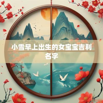 小雪早上出生的女宝宝吉利名字