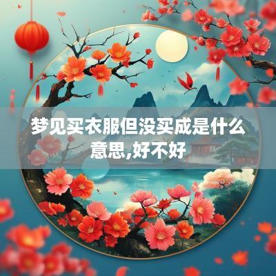 梦见买衣服但没买成是什么意思,好不好