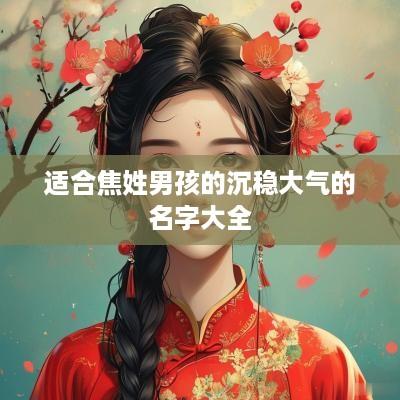 适合焦姓男孩的沉稳大气的名字大全