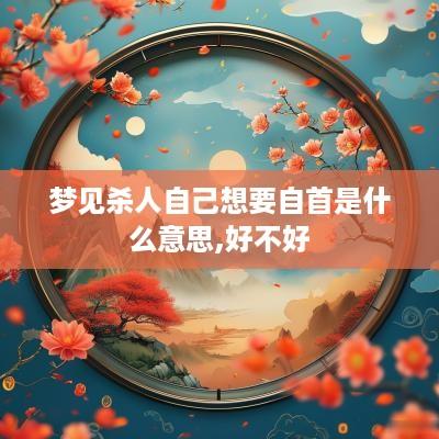 梦见杀人自己想要自首是什么意思,好不好