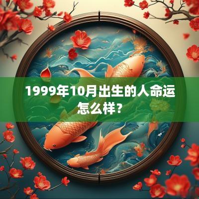 1999年10月出生的人命运怎么样？