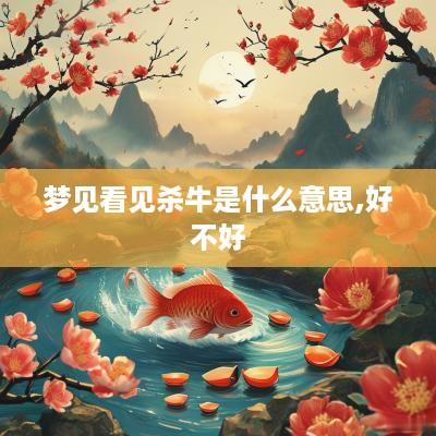 梦见看见杀牛是什么意思,好不好