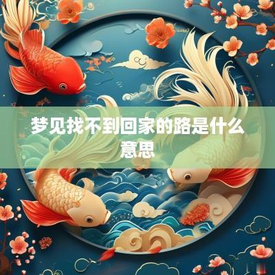 梦见找不到回家的路是什么意思