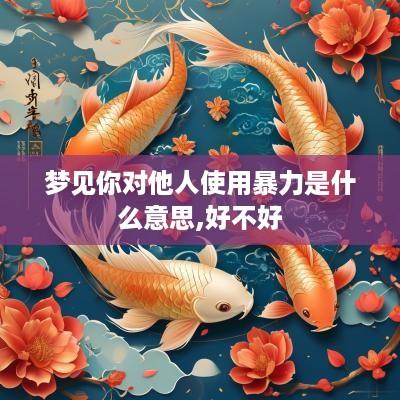 梦见你对他人使用暴力是什么意思,好不好