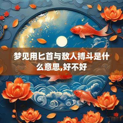 梦见用匕首与敌人搏斗是什么意思,好不好
