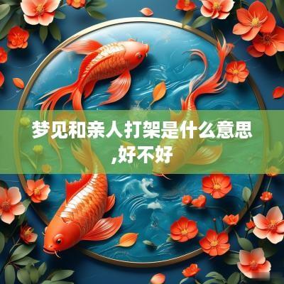 梦见和亲人打架是什么意思,好不好
