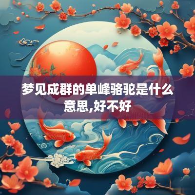 梦见成群的单峰骆驼是什么意思,好不好
