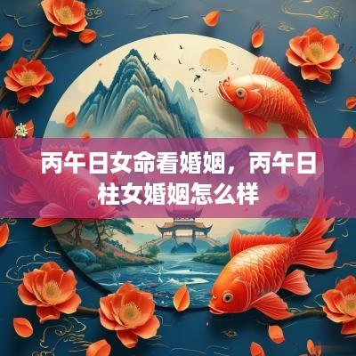 丙午日女命看婚姻，丙午日柱女婚姻怎么样