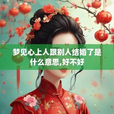 梦见心上人跟别人结婚了是什么意思,好不好